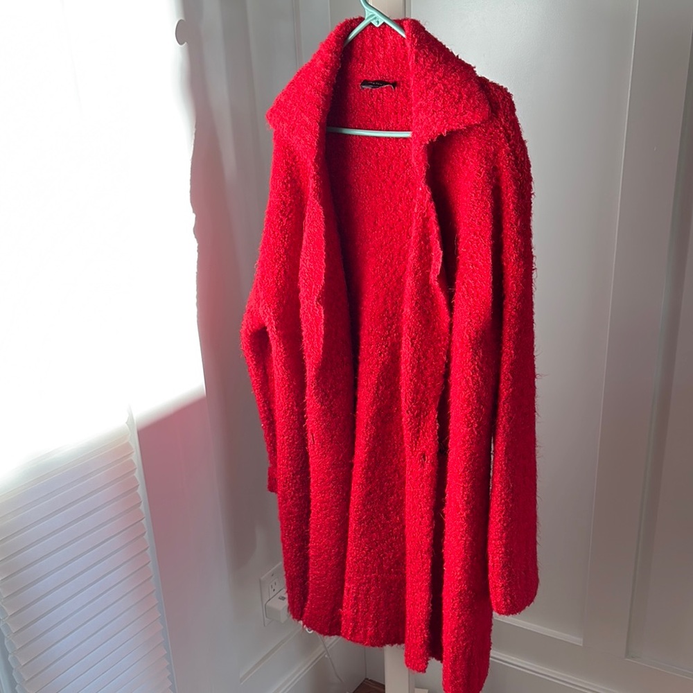 Cozy Red Knit Cardigan